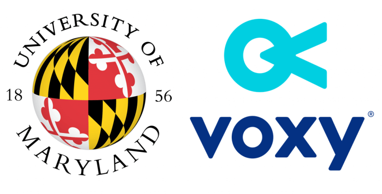 university of maryland and voxy logos