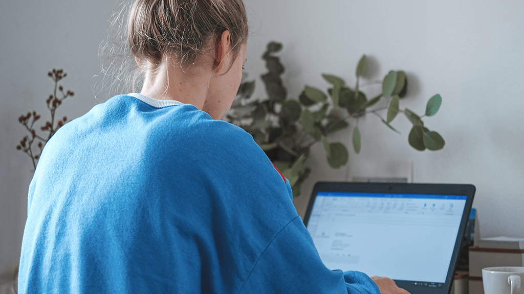 Woman looking at screen